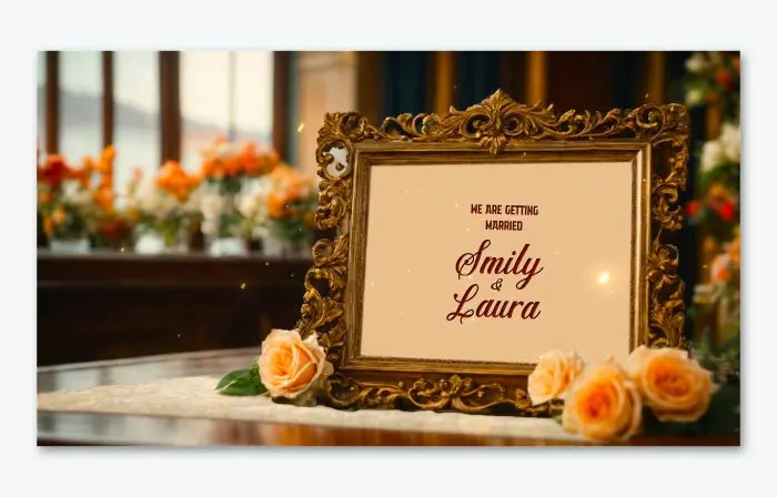 Elegant 3D Vintage Frame Wedding Invitation Slideshow